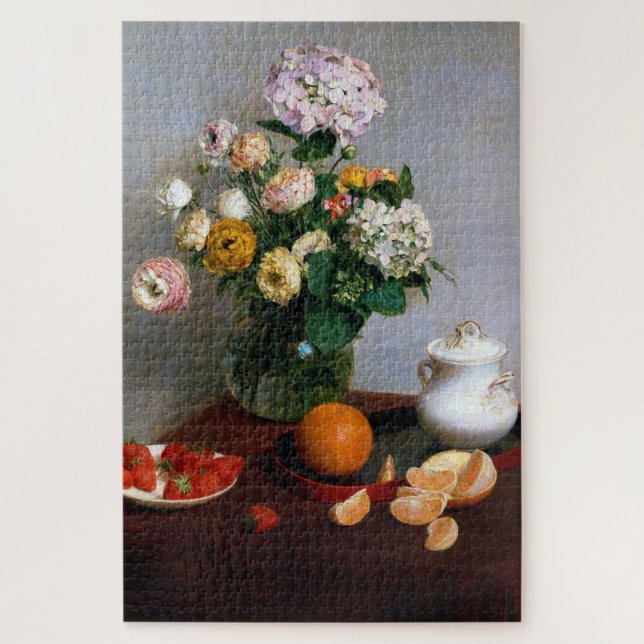 Quebra-cabeça Flores e Frutas, Henri Fantin-Latour (Vertical)
