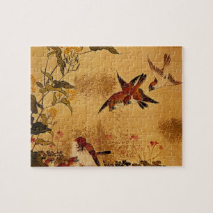 Quebra-cabeça Flores e Sparrows_The Oriente