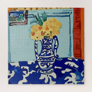 Quebra-cabeça Flores Em Vaso Azul