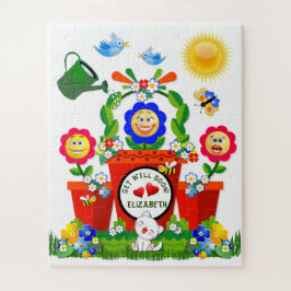 Quebra-cabeça Flores Emoji Cute Personalizadas Começam Logo