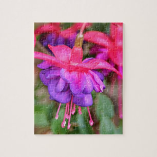 Quebra-cabeça Flores fúcsia cor-de-rosa & roxas na flor