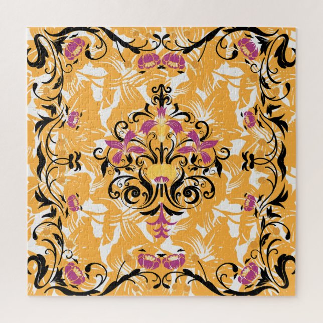 Quebra-cabeça Flores Góticas, Arte Floral Colorida (Vertical)