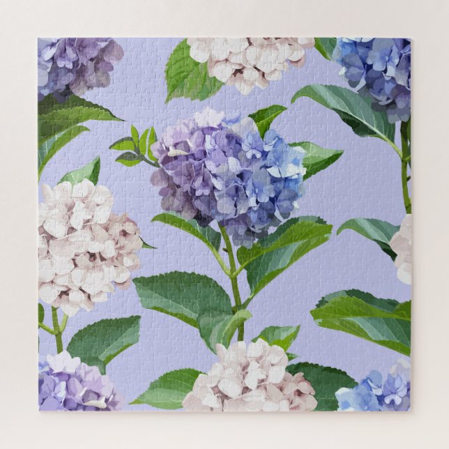 Quebra-cabeça Flores Hydrangea: textura floral multicolor. (Vertical)