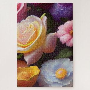 Quebra-cabeça Flores Mistas, Entretenimento Colorido, Divertido