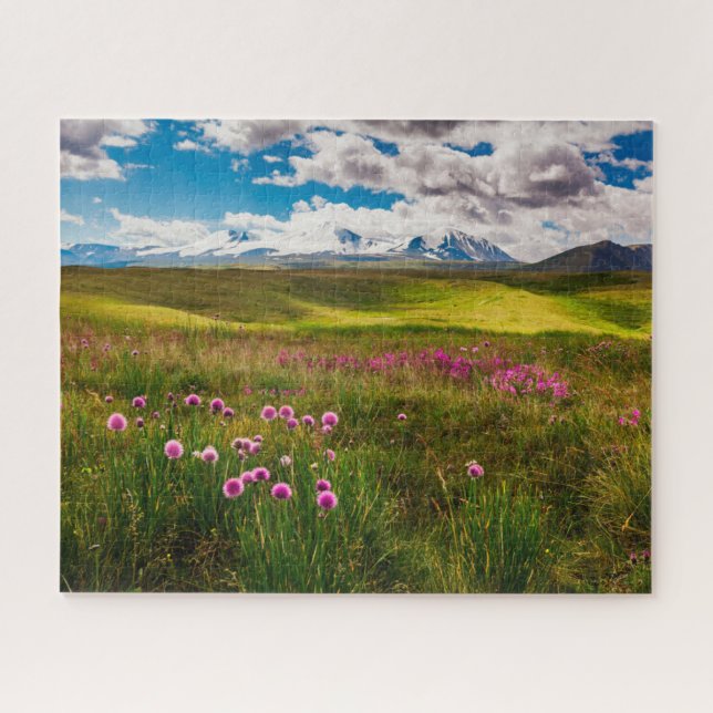 Quebra-cabeça Flores | Montanhas Altai, Sibéria, Rússia (Horizontal)