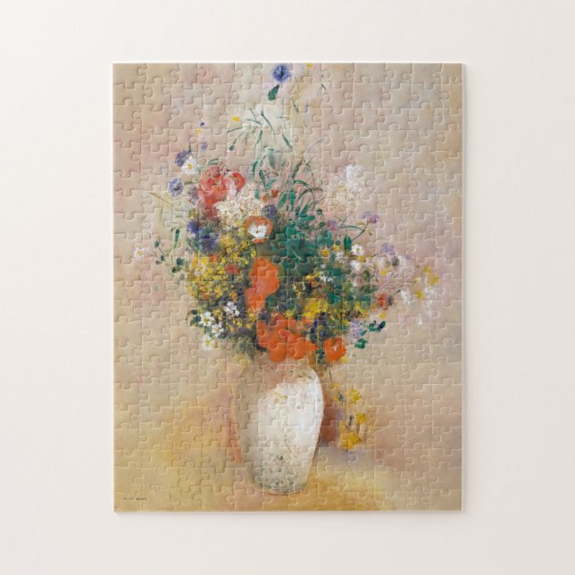 Quebra-cabeça Flores num Vaso pintando Odilon Redon Incrível Mo (Vertical)