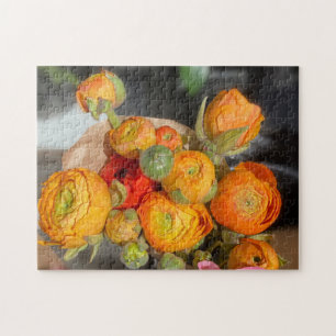 Quebra-cabeça Flores Orangadas Brilhantes