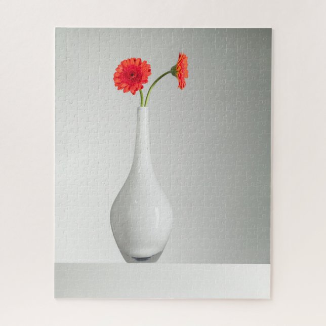 Quebra-cabeça Flores | Orange Gerbera em Vase (Vertical)