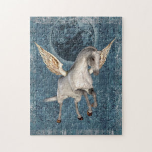 Quebra-cabeça Flores Pegasus Blue Moon Fantasy Horart
