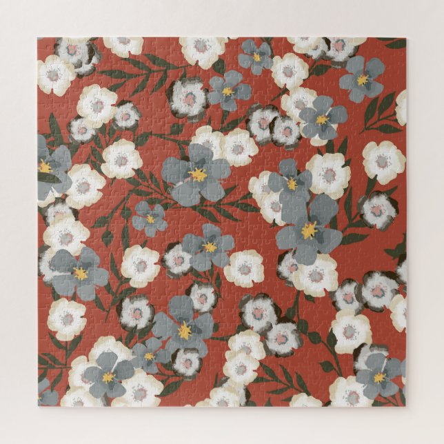 Quebra-cabeça Flores Pequenas: Estilo Sem Costura De Aquarela (Vertical)