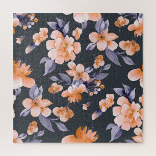 Quebra-cabeça Flores Pintadas Sem Costura Fundo