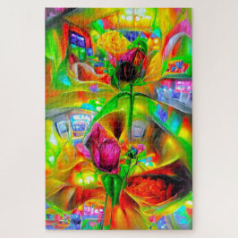 Quebra-cabeça Flores Psicodélicas abstrato