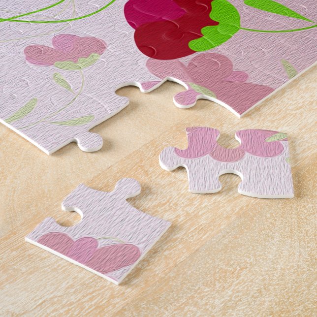 Quebra-cabeça Flores rosa e vermelha - Floral (Lateral)