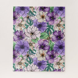 Quebra-cabeça Flores roxas e rosa