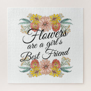Quebra-cabeça Flores são a melhor amiga das raparigas - Arte da