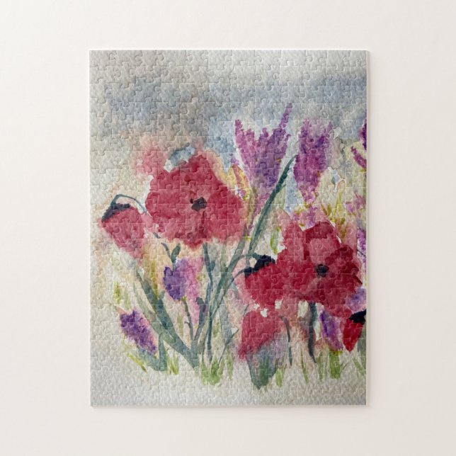 Quebra-cabeça Flores selvagens com papoila (Vertical)