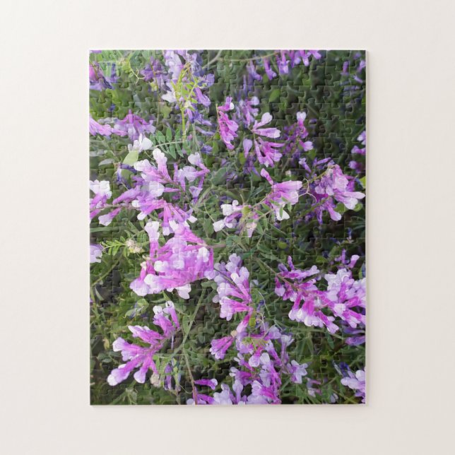 Quebra-cabeça Flores Silvestres da Primavera em Tons de Roxo (Vertical)