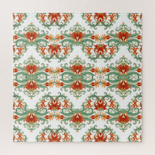 Quebra-cabeça Flores Vermelhas Estilo Chinês Ornamental