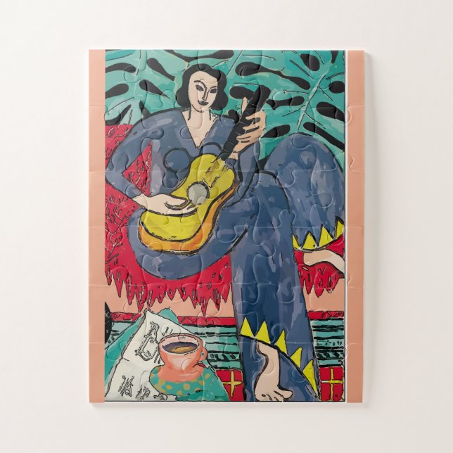 Quebra-cabeça Flores, Violão e Café (Vertical)