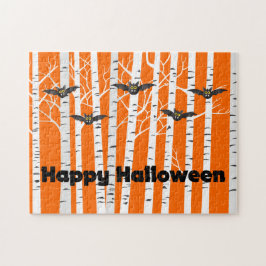 Quebra-cabeça Floresta Branca Feliz de Halloween Bats Bats