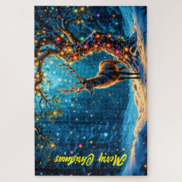 Quebra-cabeça Floresta de Natal de cervo festivo