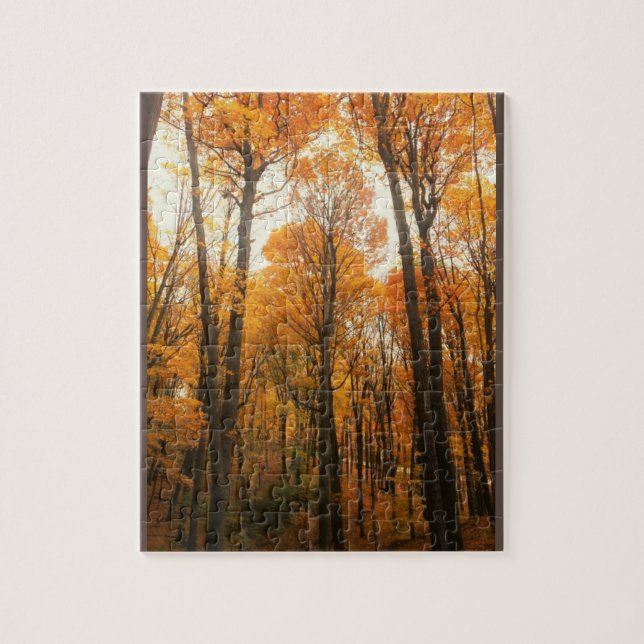 Quebra-cabeça Floresta de Outono Laranja (Vertical)
