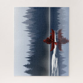 Quebra-cabeça Floresta de Pinheiros Selvagem de Canoeiros do Lag