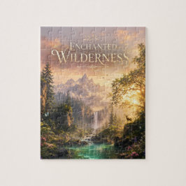 Quebra-cabeça Floresta Encantada Cervo Cachoeira Fantasia Jigsaw