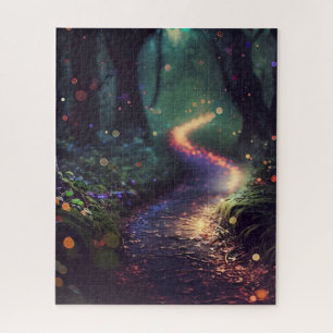Quebra-cabeça Floresta Encantada com Luzes de Fada, 500 Peça