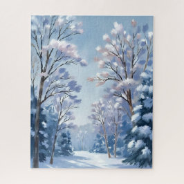 Quebra-cabeça Floresta Frostlight | Natureza Aquarela Neve de In