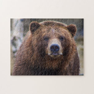 Quebra-cabeça Floresta Marrom Selvagem Florestal Grizzly - Cená