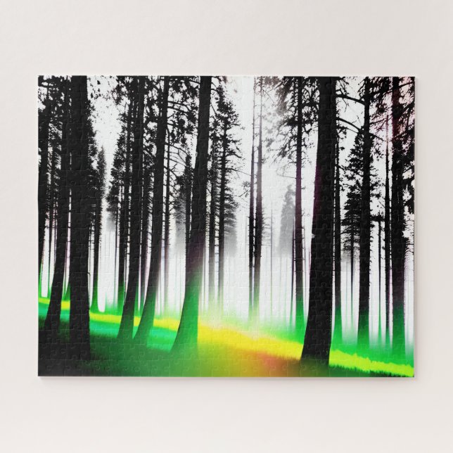 Quebra-cabeça Floresta Negra abstrato e Amarelo Verde (Horizontal)