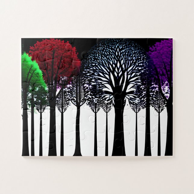 Quebra-cabeça Floresta Negra De pop Art Para Crianças (Horizontal)