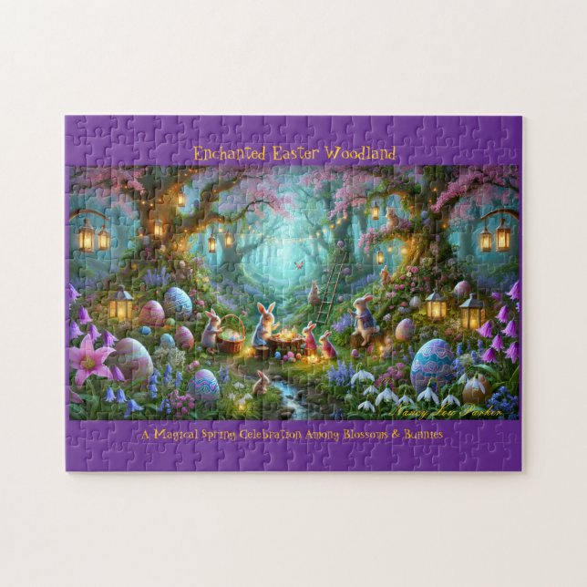Quebra-cabeça Floresta páscoa, Floresta Encantada, Coelhinhos Pr (Horizontal)
