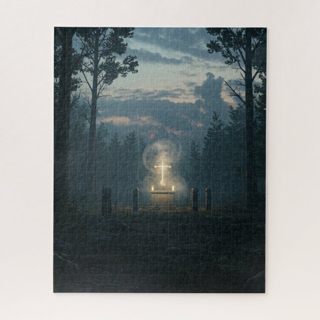 Quebra-cabeça Floresta Santa Brilhante na Floresta Antiga Místic (Vertical)