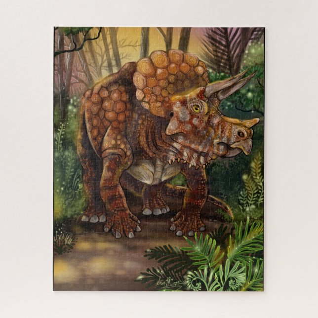 Quebra-cabeça Floresta Triceratops (Vertical)