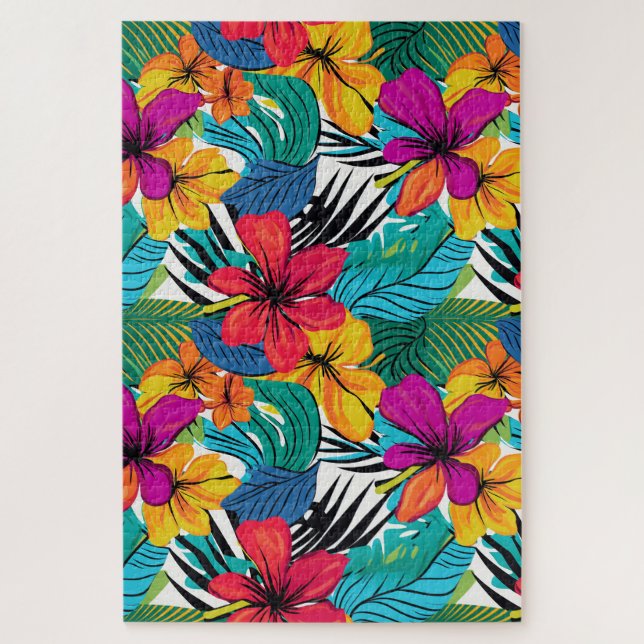Quebra-cabeça Florestas de Aquarelas Tropicais Whimsical (Vertical)