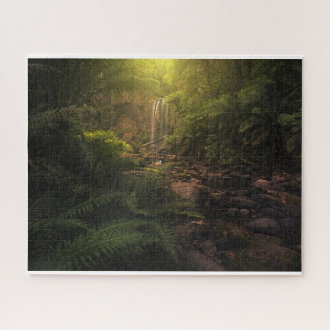 Quebra-cabeça Florestas | Destaques da luz solar Cascata (Horizontal)