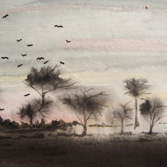 Quebra-cabeça Florestas pretas assustadoras paisagem solar (Criador carregado)