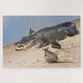 Quebra-cabeça Flórida Alligator com animais. Buffet de Alligador
