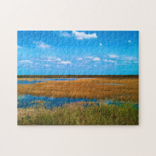 Quebra-cabeça Florida Everglades Sawgrass, Céu e Reflexos