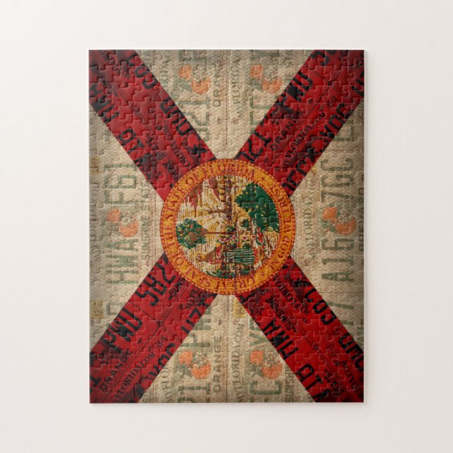 Quebra-cabeça Florida State Flag License Plate Art (Vertical)
