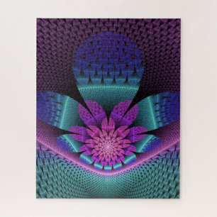 Quebra-cabeça Flower Fractal - Incomum - Padrão Colorida Fantasi