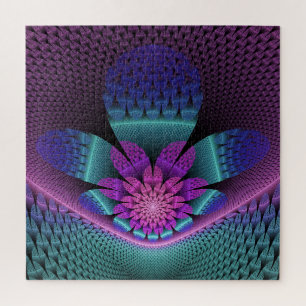 Quebra-cabeça Flower Fractal - Incomum - Padrão Colorida Fantasi