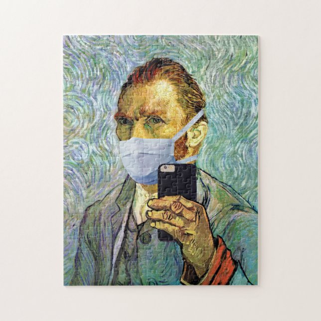 Quebra-cabeça Flu Season Van Gogh Autorretrato Com Máscara Selfi (Vertical)