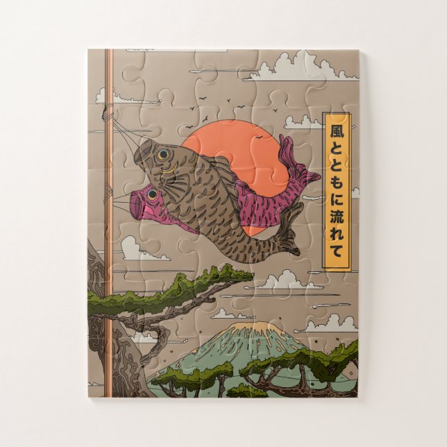 Quebra-cabeça Fluxo com o Vento Koinobori (Vertical)