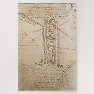 Quebra-cabeça Flying Machine (c.1487) apresentada por Leonardo d