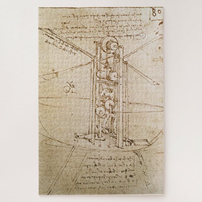 Quebra-cabeça Flying Machine (c.1487) apresentada por Leonardo d (Vertical)