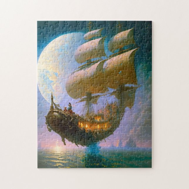 Quebra-cabeça Flying Ship Fantasy Art (Vertical)