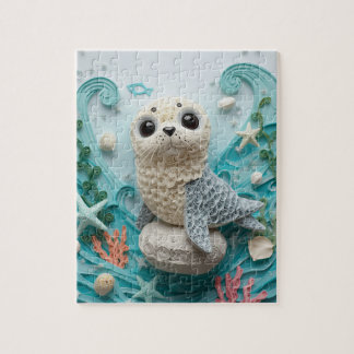 Quebra-cabeça Foca-comum Filhote Quilling de Papel